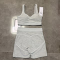 Alo Airlift Bra + Biker Short Set - Grey