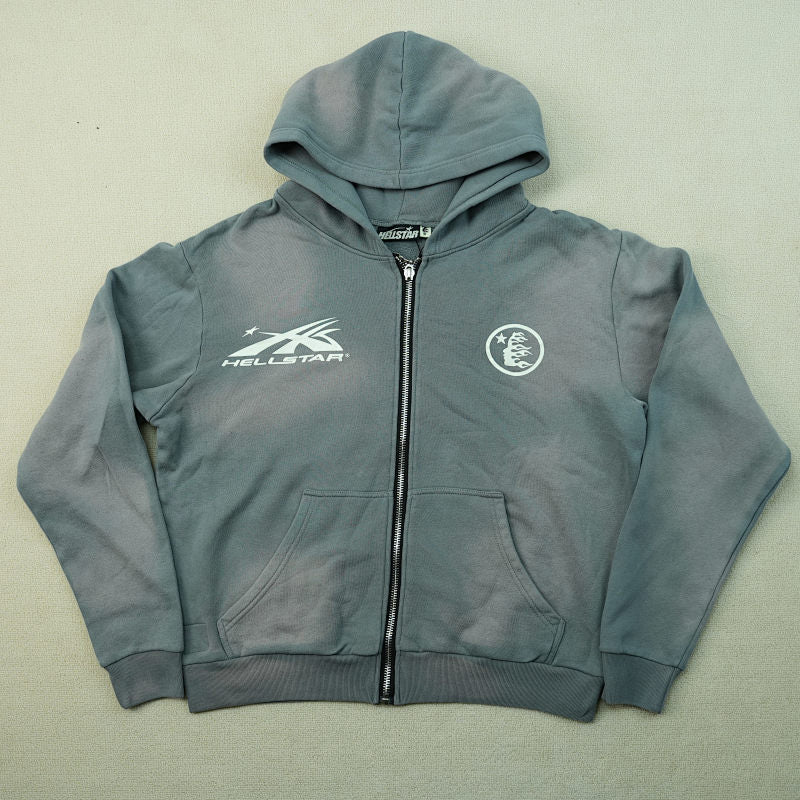 Hellstar Studios Zip Hoodie Gray