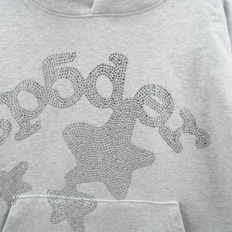 Sp5Der Rhinestone Beluga Hoodie Heather Grey
