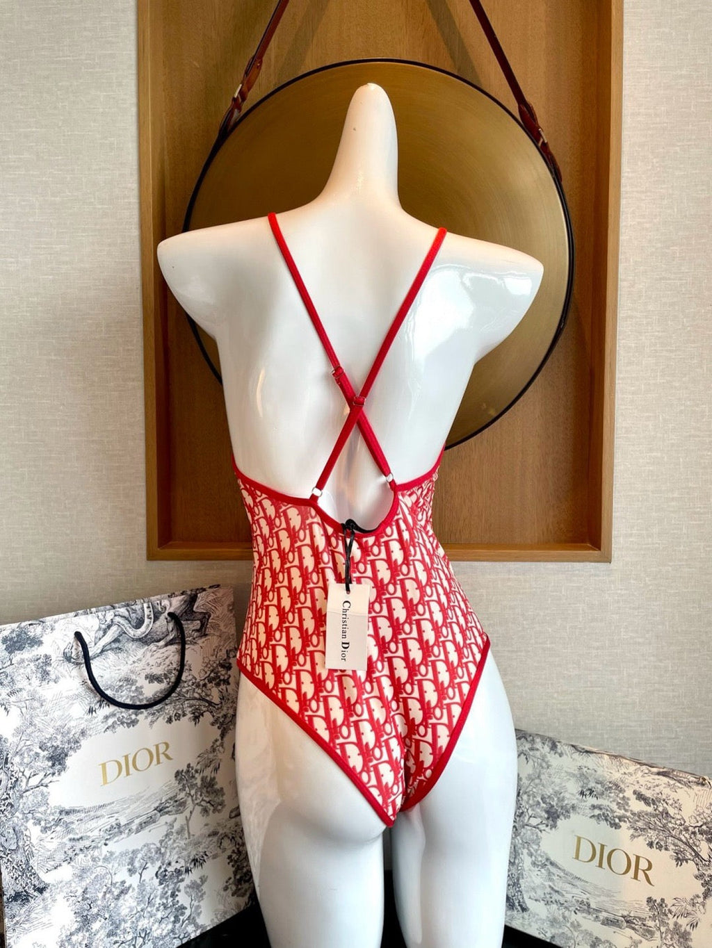 Oblique One-Piece Swimsuit