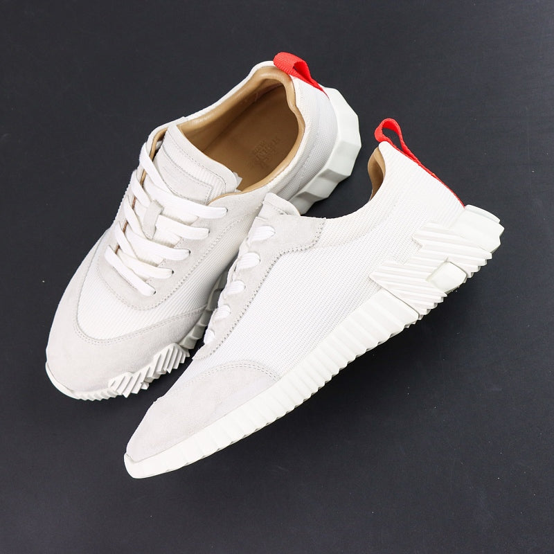 Hermes Bouncing Sneaker - White/Grey Red Pull Tab
