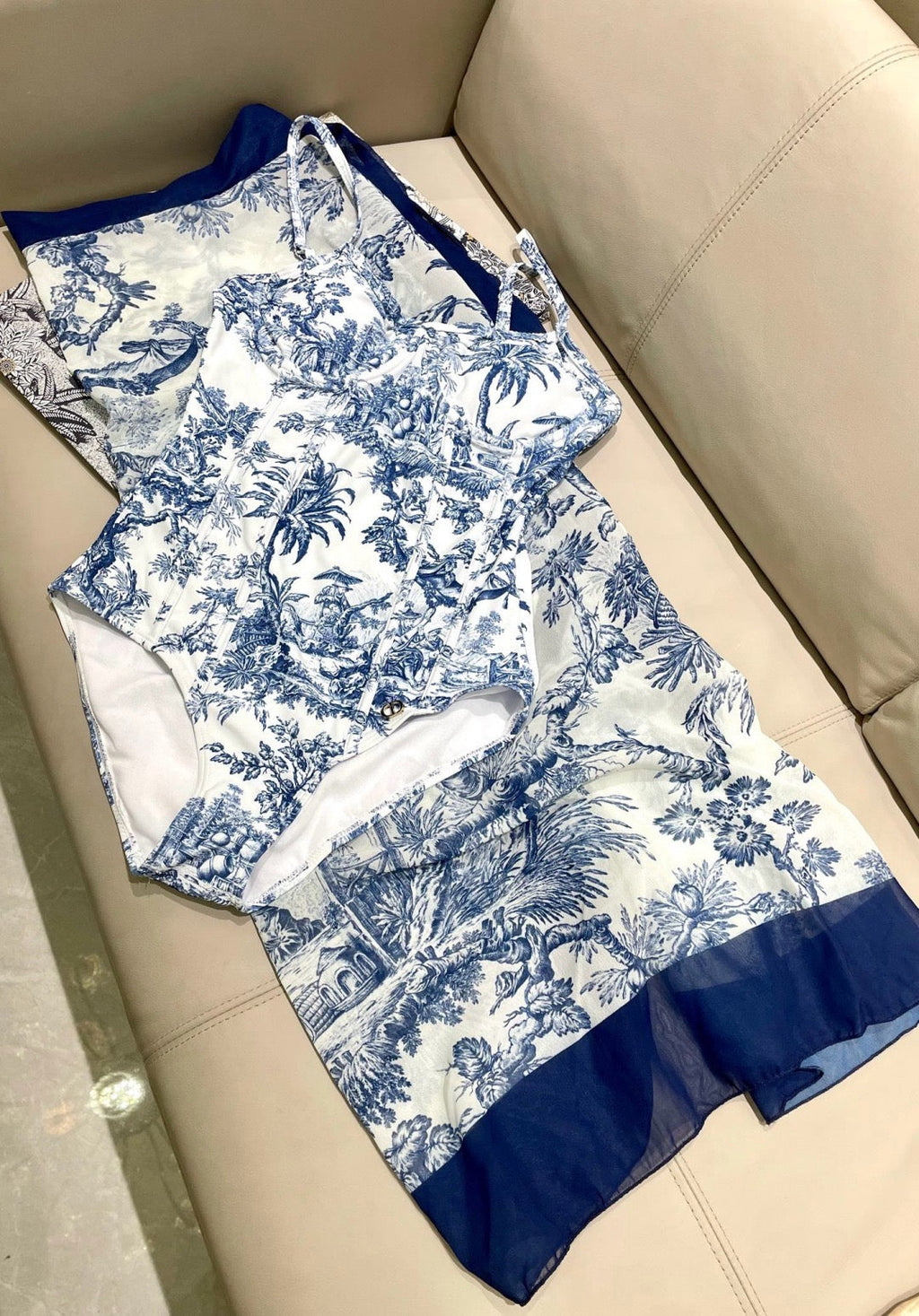 Toile de Jouy 2-Piece Swimsuit