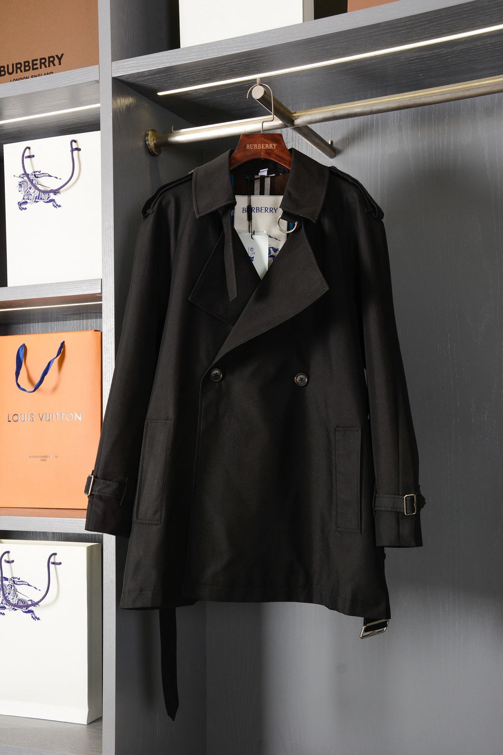 Check Trench Coat
