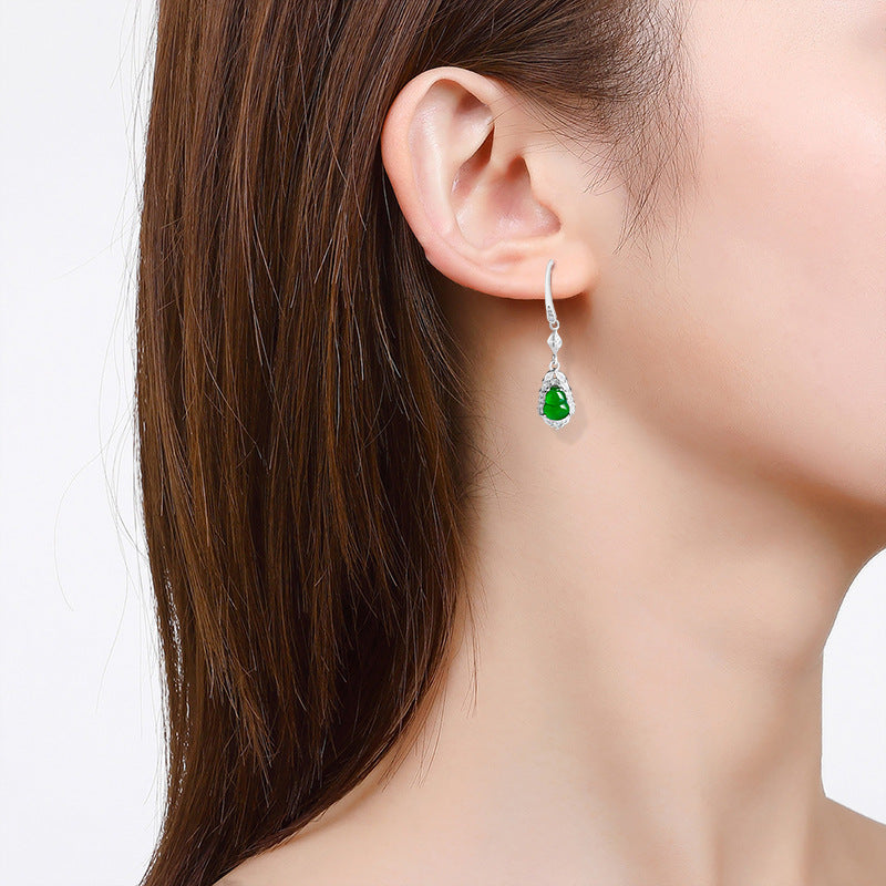 Wulu Green Jade Wealth Earrings