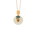 Fortune in the Clouds-White Nephrite Jade Coin Pendant Necklace