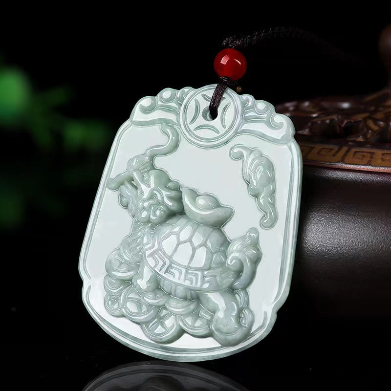 Dragon Turtle Wealth Pendant-Grade A Jade