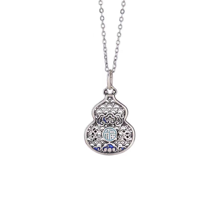 Wulu Ruyi Silver Necklace-Good Fortune and Prosperity