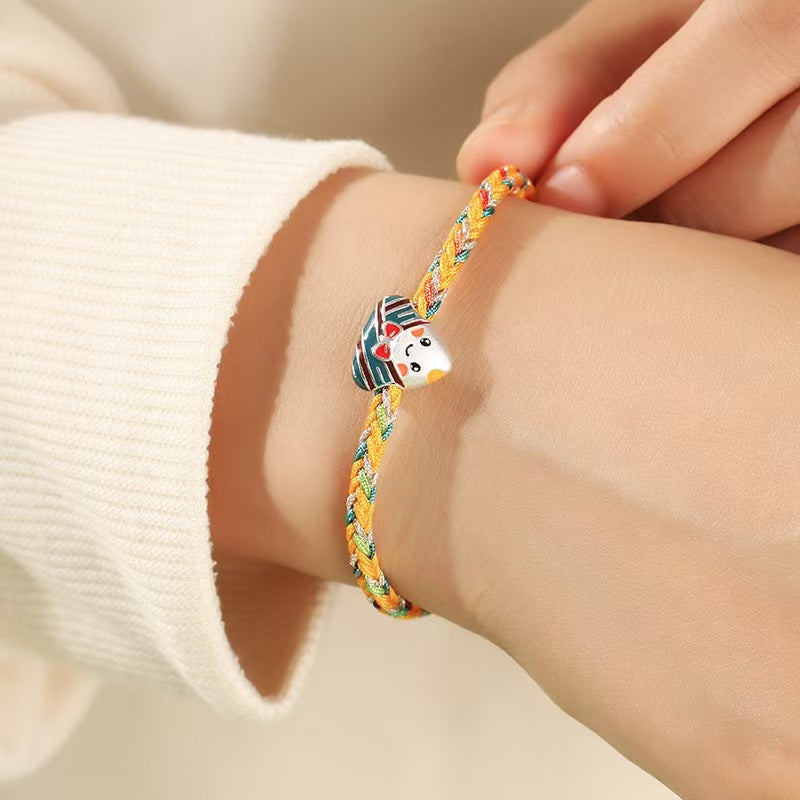 Parent-Child Handmade String Silver Bracelet-Luck and Protection