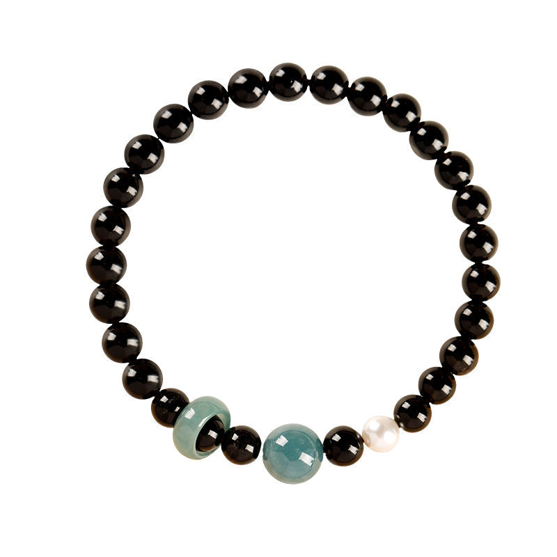 A Brighter Turn-Blue Water Jade Obsidian Bracelet