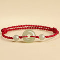 Hetian Jade Peace Buckle String Bracelet