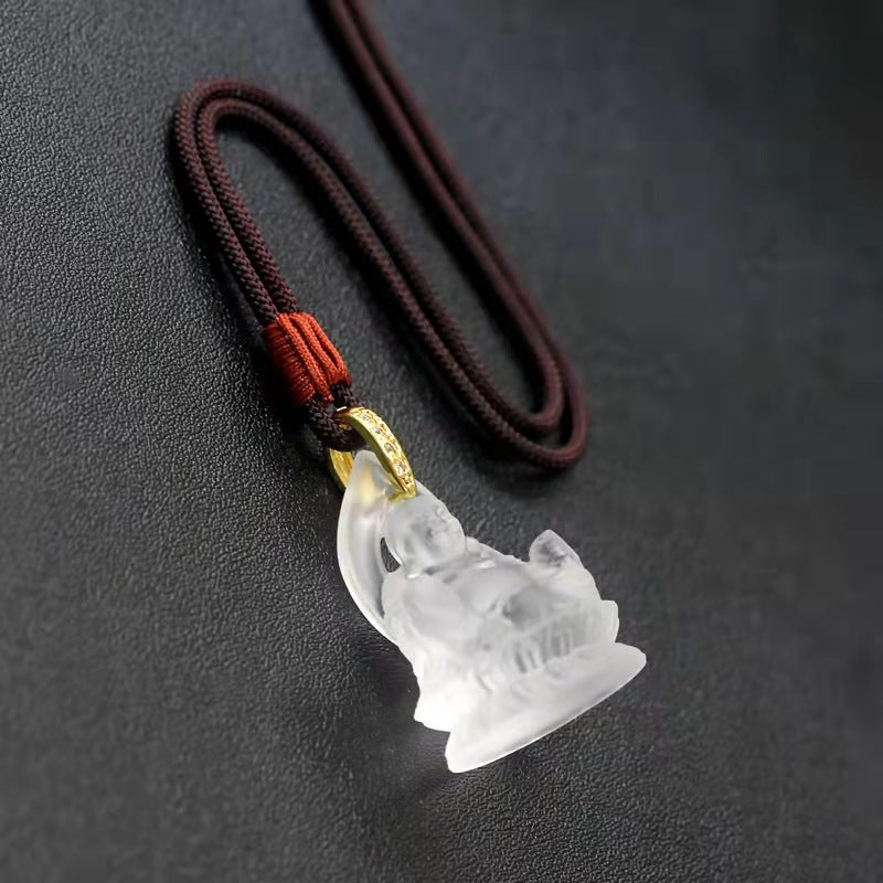 Laughing Buddha Liuli Pendant-Joy Abundance & Contentment