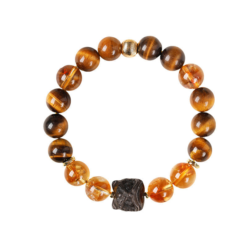 Guardian Lion Citrine Bracelet-Courage. Focus & Steady Confidence