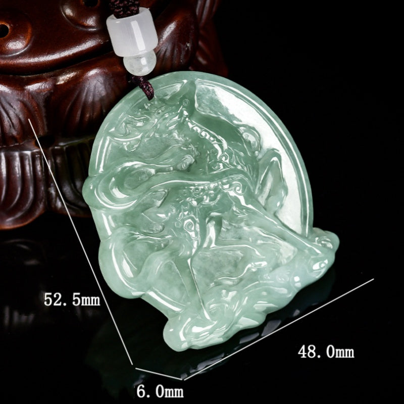 Nine-Colored Deer Jade Pendant-Kindness, Integrity & Justice