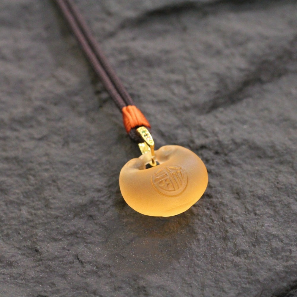 Fortune Blessing Liuli Pouch Pendant¨CSymbol of Prosperity. Good Fortune & Abundance