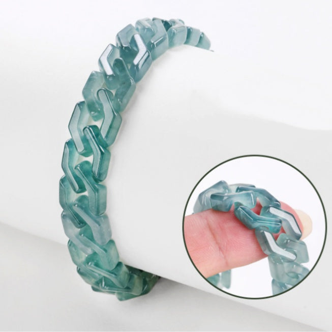 Blue Jade Cuban Bracelet-Confidence Connection