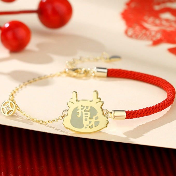 Zodiac Dragon Silver Bracelet-Luck Prosperity