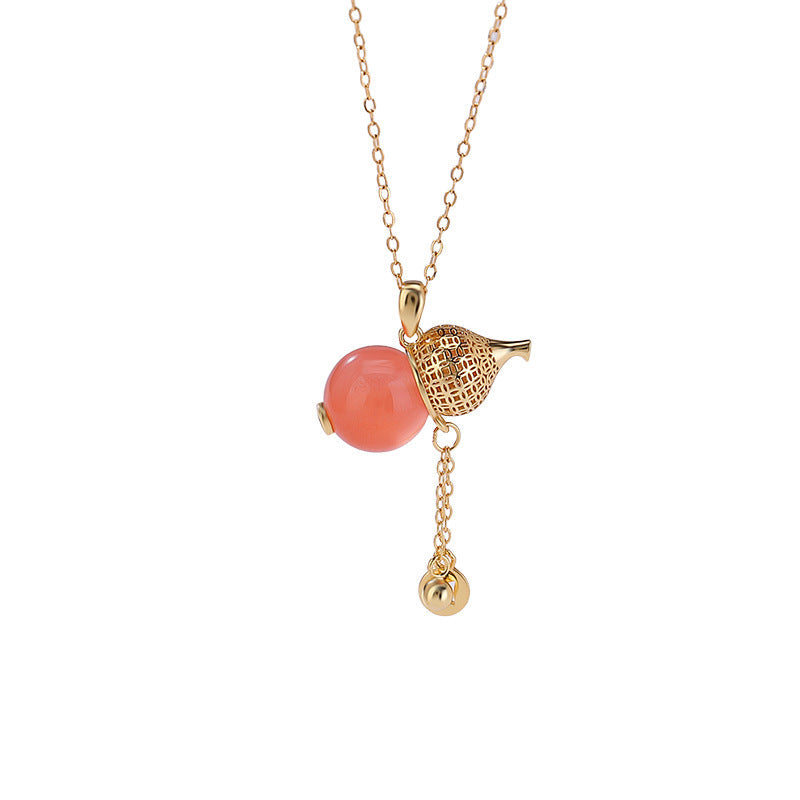 Amber Calabash 18K Gold-Plated Sterling Silver Pendant Necklace-Abundance in Bloom