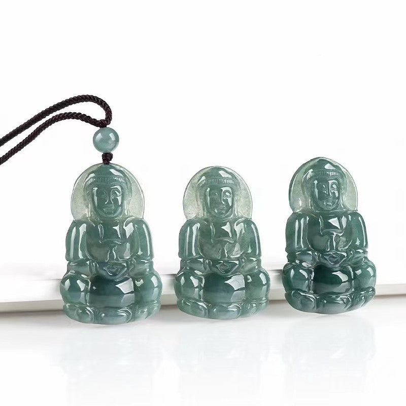 Guan Yin Ice Jade Hand Carved Pendant-Compassion