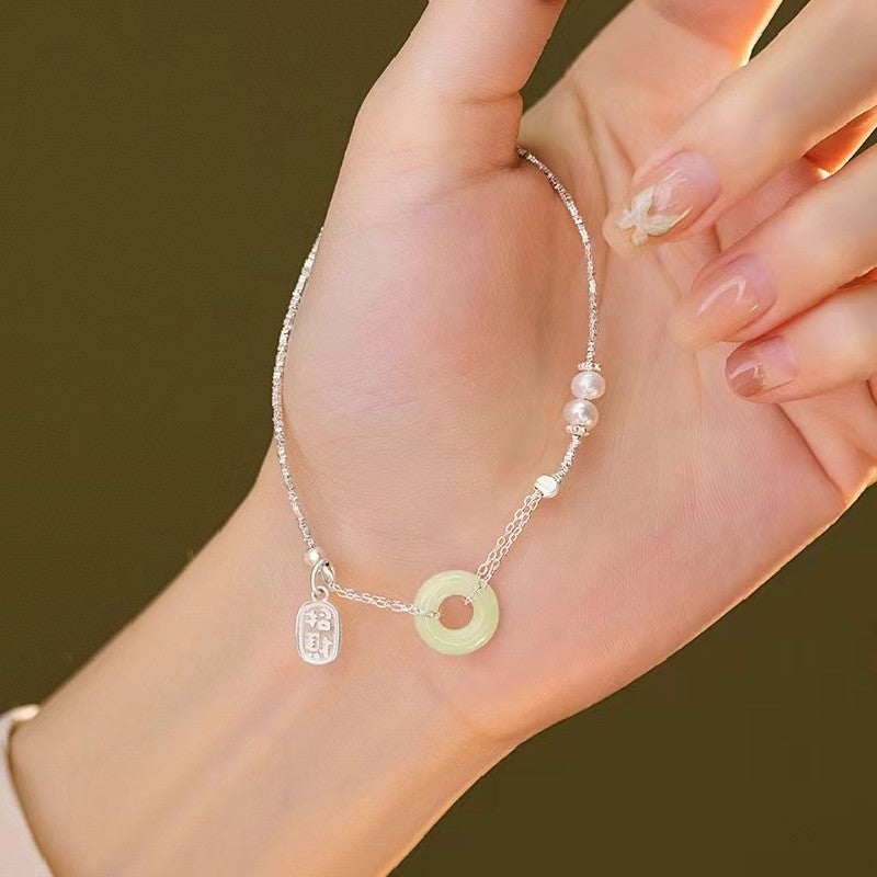Peace Knot Silver Bracelet-Good Fortune and Prosperity