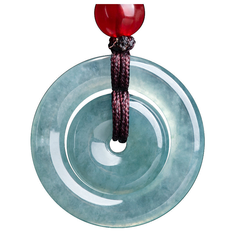 Peaceful Union Mother & Child Jade Safety Buckle Pendant Necklace