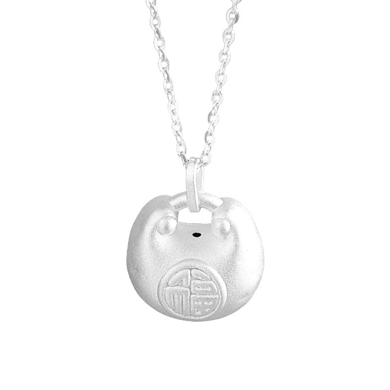 Longevity Blessing Lock Silver Necklace ¨C Peace. Love & Lasting Happiness