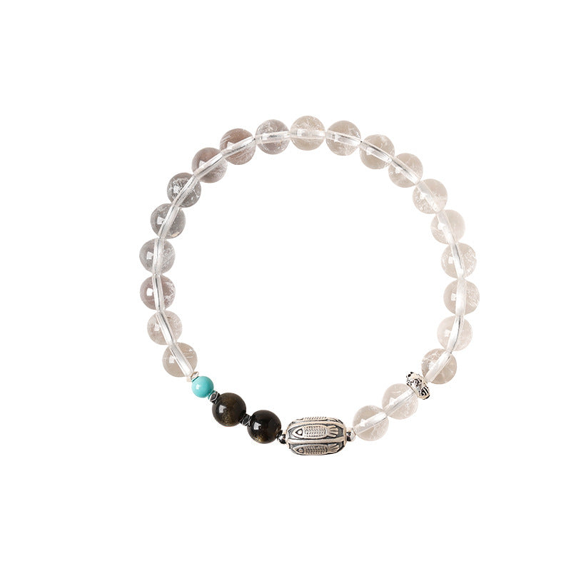 Flow Forward-Silver Koi Clear Quartz Bracelet