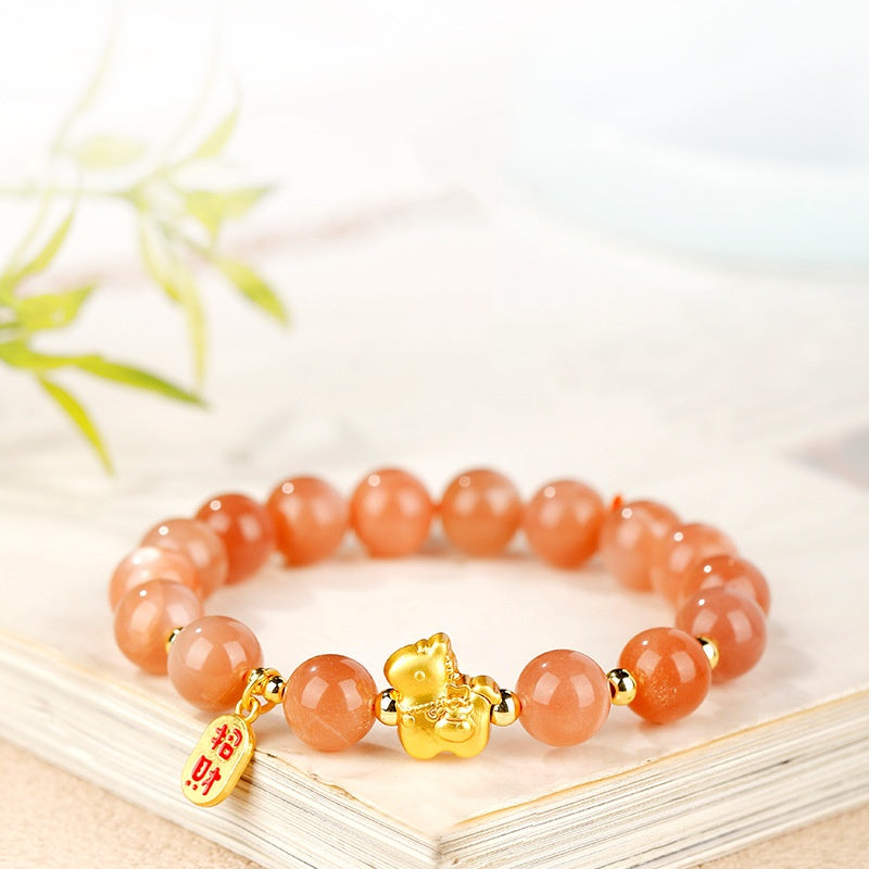 Sunstone Year of the Horse Good Fortune Bracelet ¨C 18K Gold Vermeil & Natural Vitality