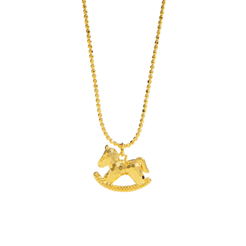 Lucky Spark Horse Golden Necklace-2026 Symbol of Progress & Fortune