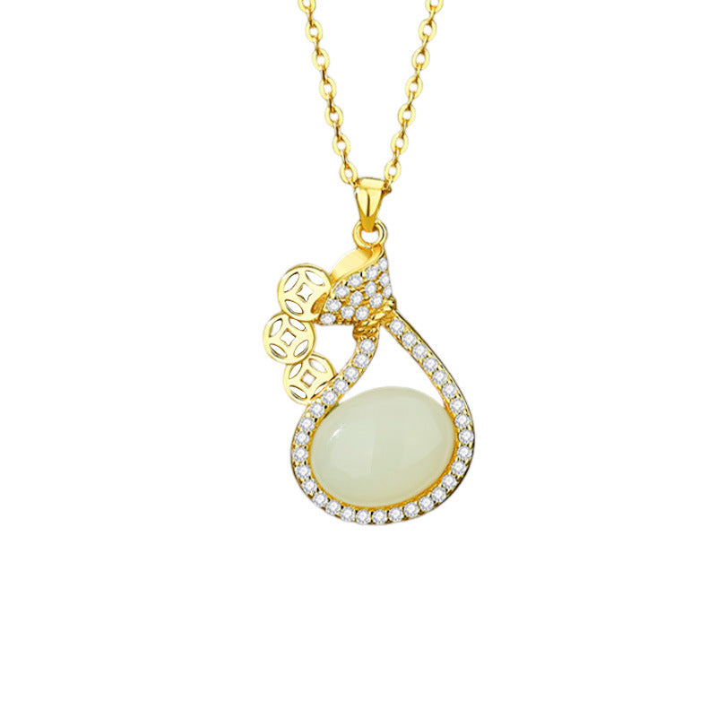 Hetian Jade Blessing Pouch Necklace ¨C Grace. Harmony & Good Energy