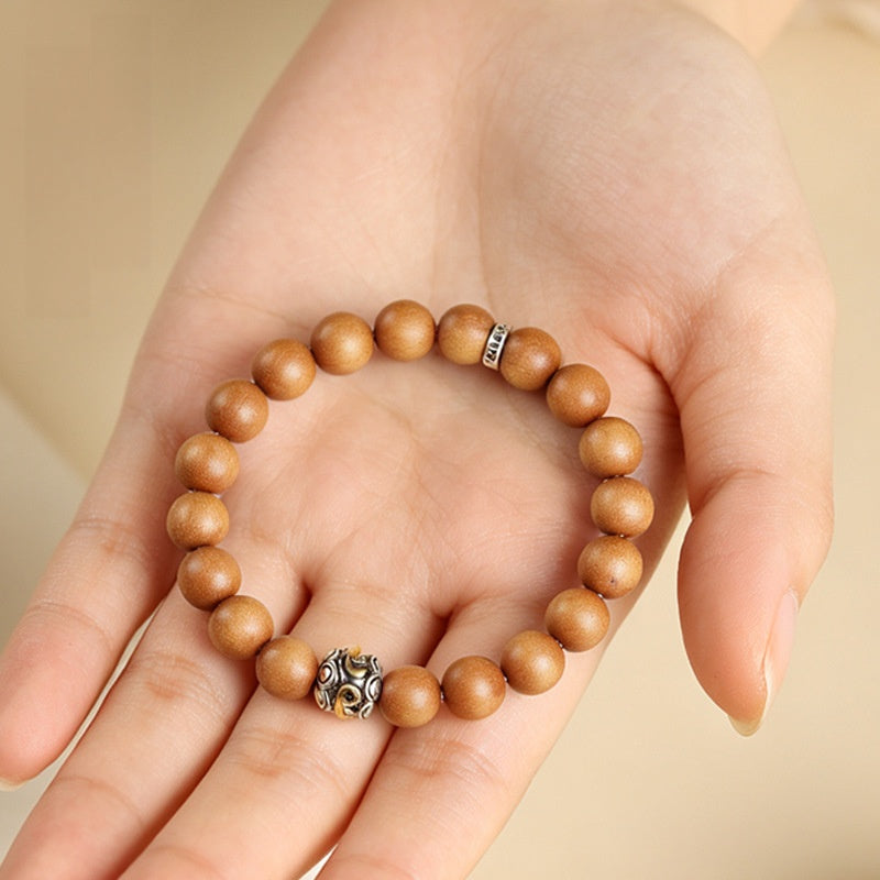 Auspicious Cloud & Six True Words Sandalwood Bracelet-Grounded Intention