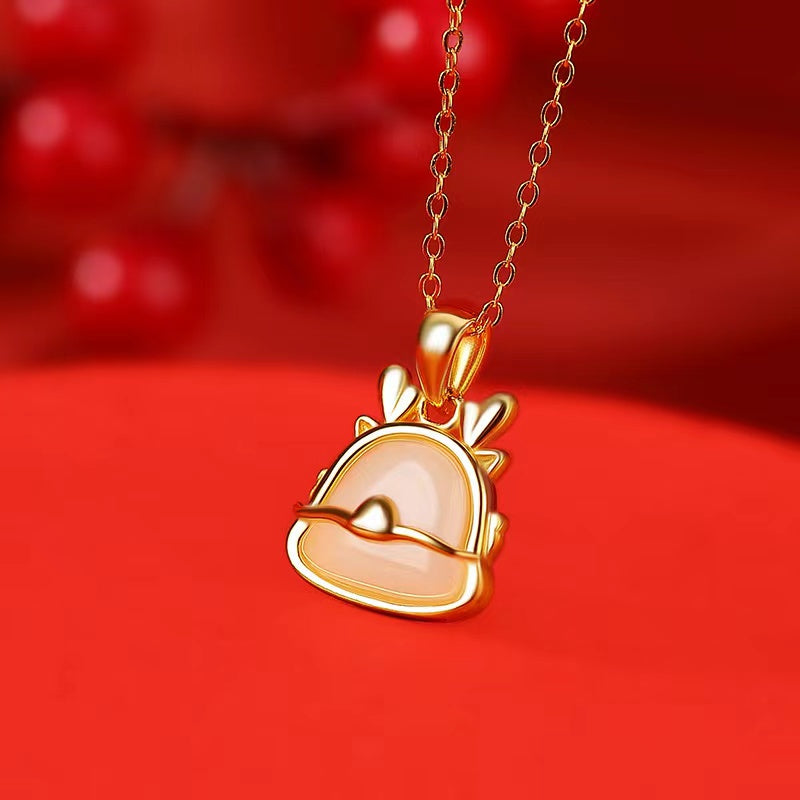 Dragon Year White Jade Necklace-Fortune Prosperity