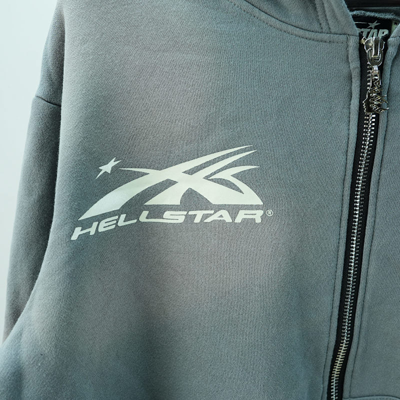 Hellstar Studios Zip Hoodie Gray