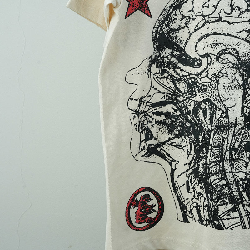 Hellstar Studios Cranium Short Sleeve Tee Shirt Cream