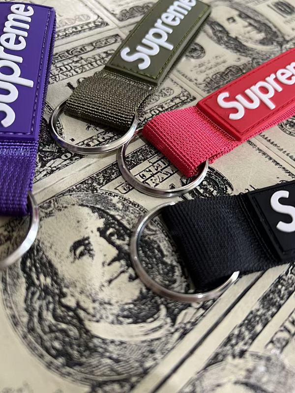 Supreme Logo Rubber PVC Keychain Strap with Metal Ring