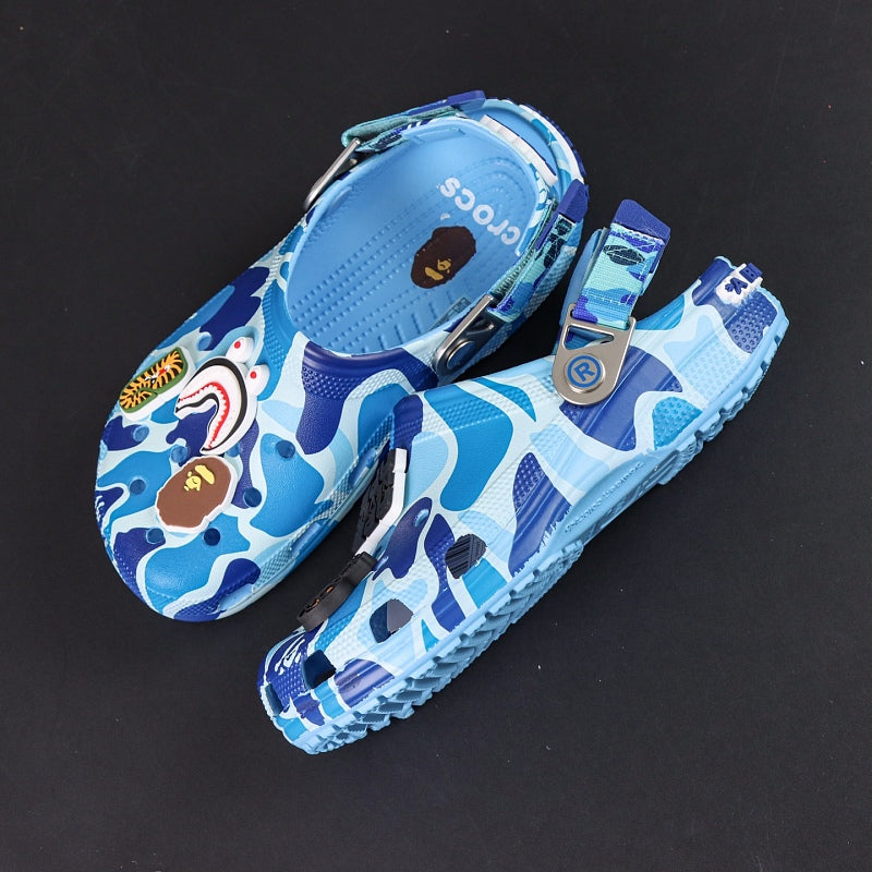 BAPE x Crocs Classic Clog - Blue ABC Camo