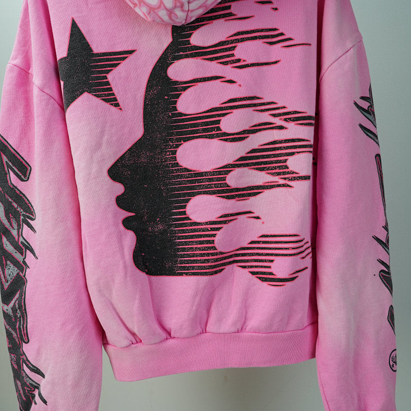 Hellstar Brainwashed With Brain Hoodie Pink