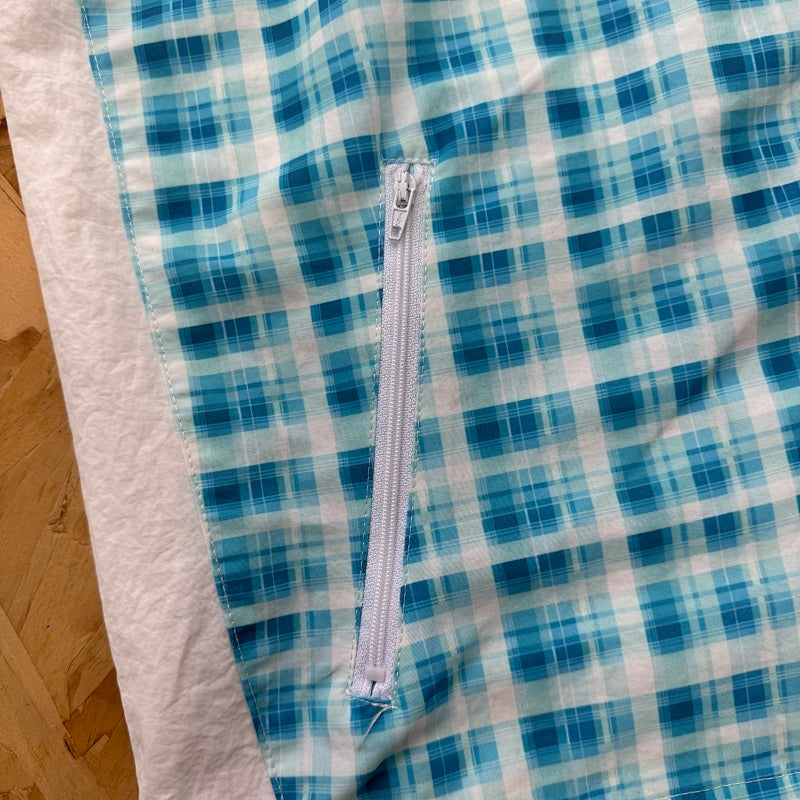 Mertra Zip Up - Blue Checkered