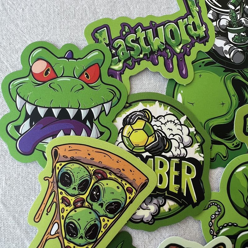 Horror Skull Zombie Cannabis Themed Sticker Pack