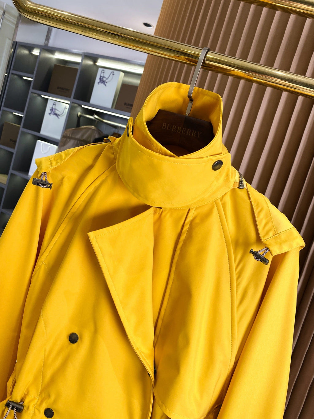 Drawstring Cropped Trench Jacket