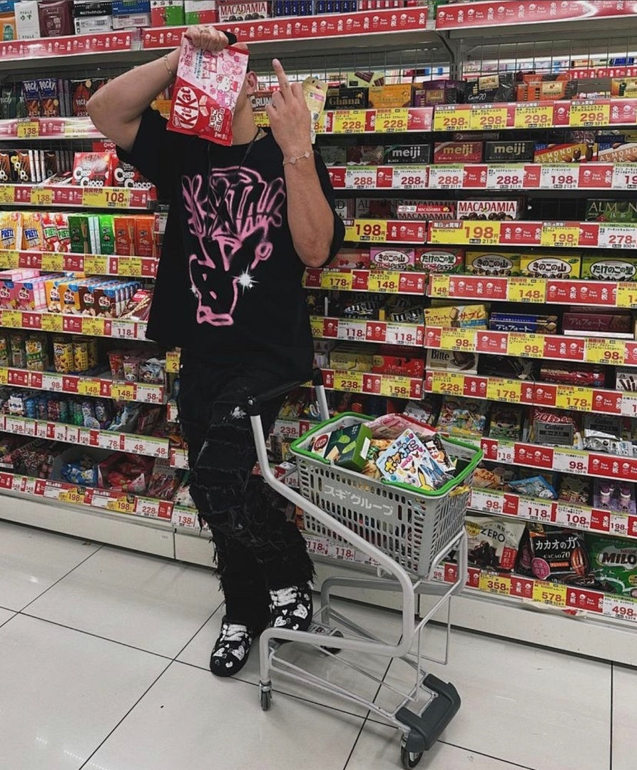 Graphic Tee Black Pink