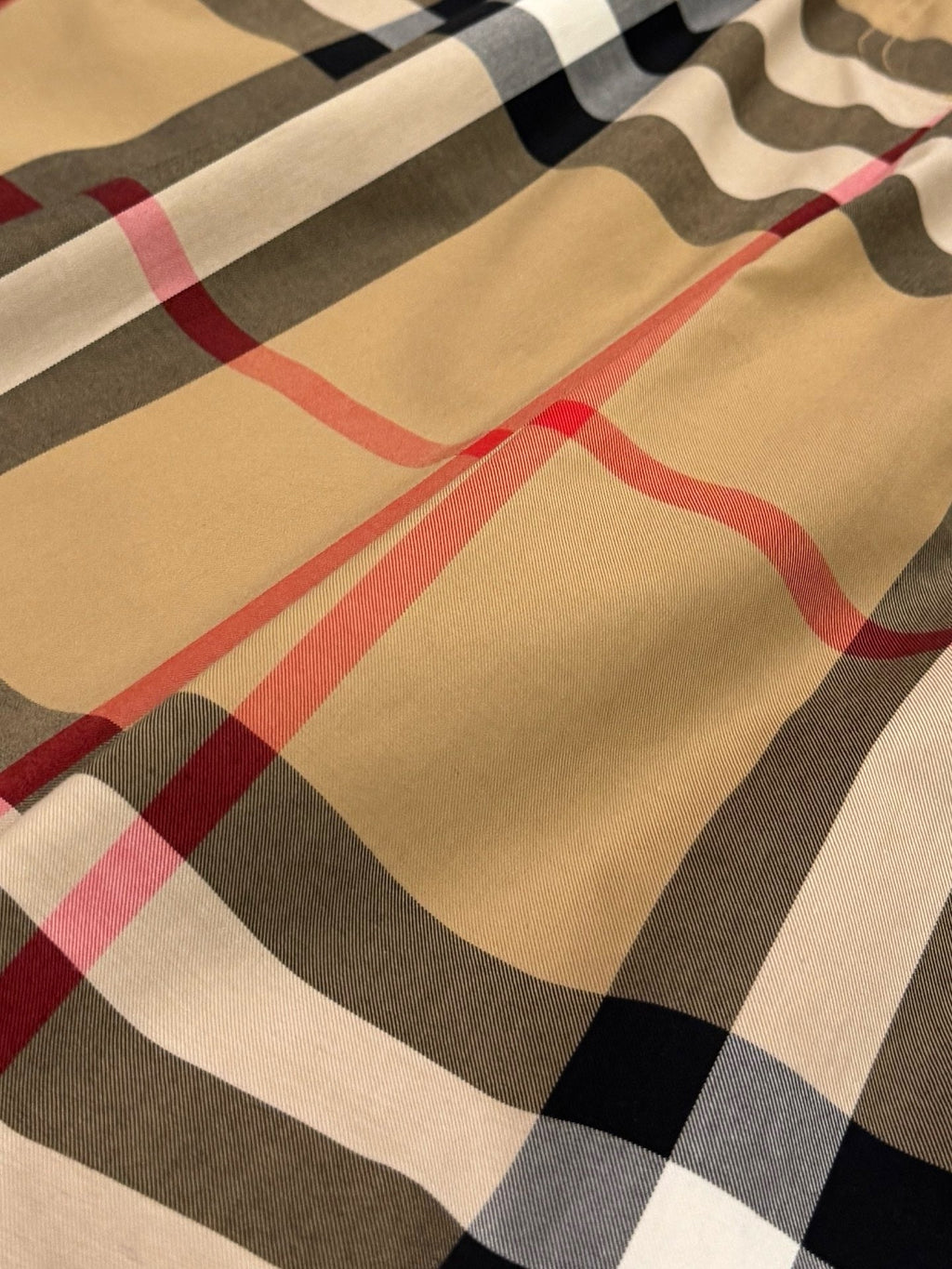 Beige Check Trousers