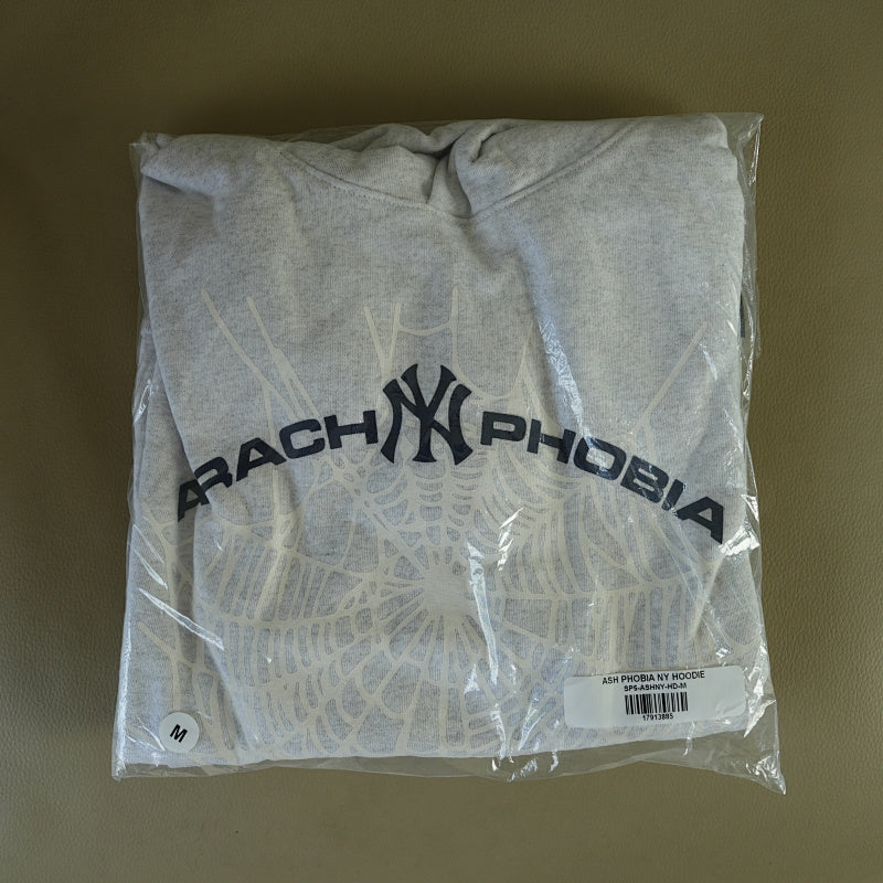 Sp5der Arach NY Phobia Hoodie Ash Grey