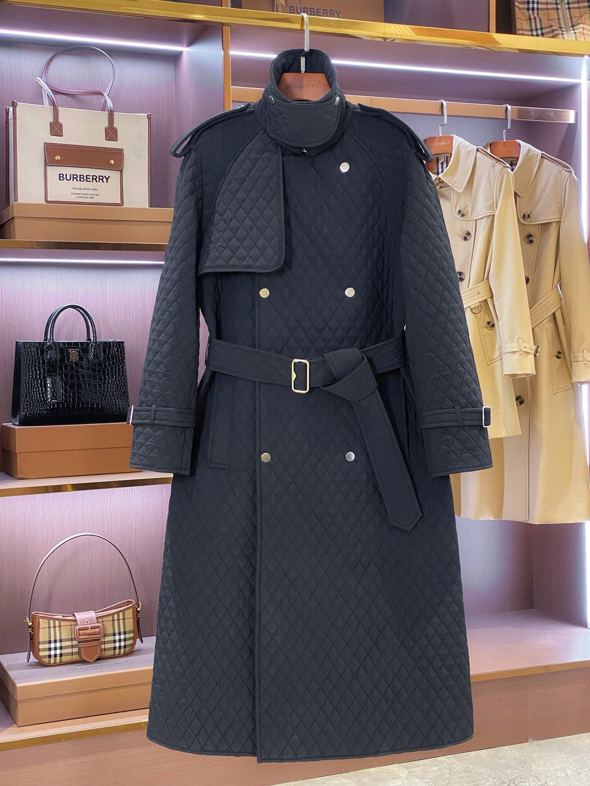 Quilted Trench Coat