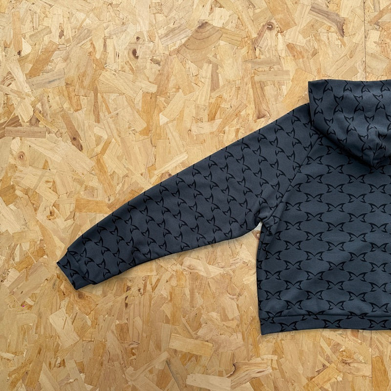Mertra Monogram Zip Hoodie - Dark Grey