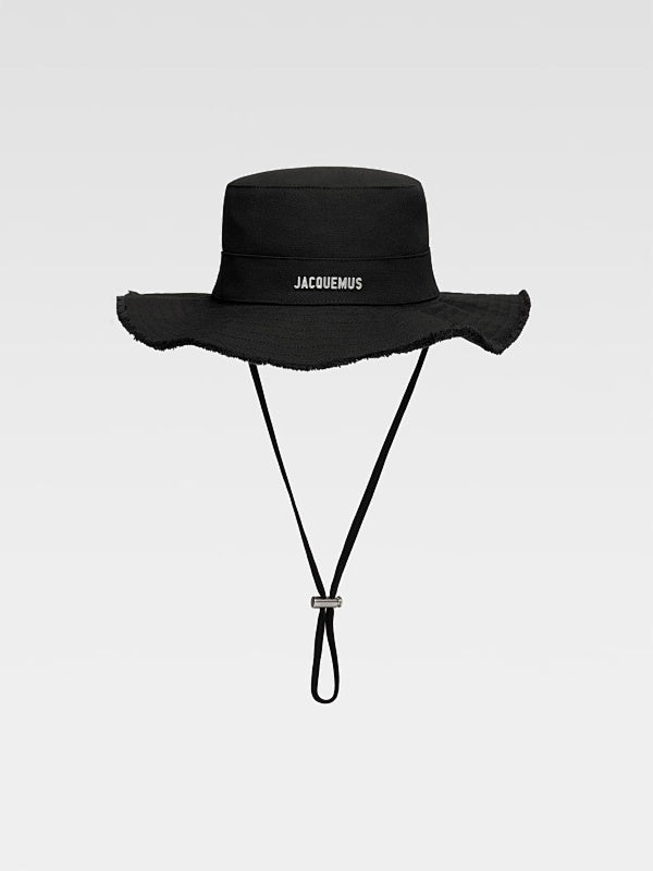 Jacquemus Wide Brim Bucket Hat with Chin Strap