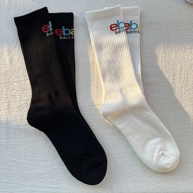 Bal Logo Crew Socks Black White 6 Pairs