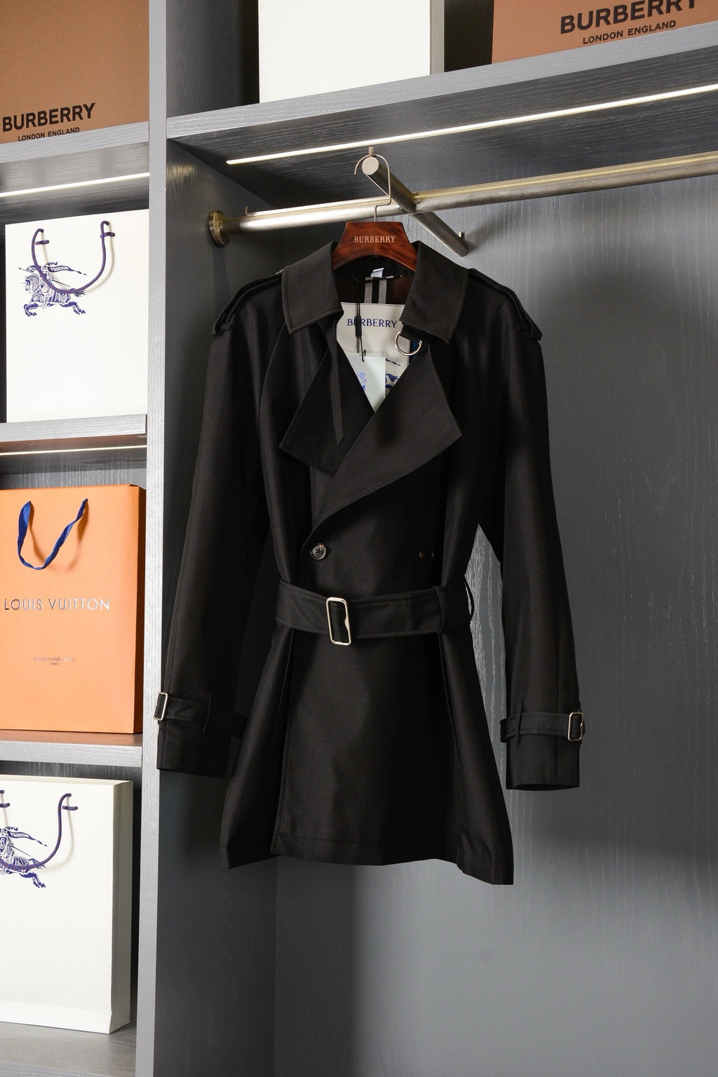 Check Trench Coat