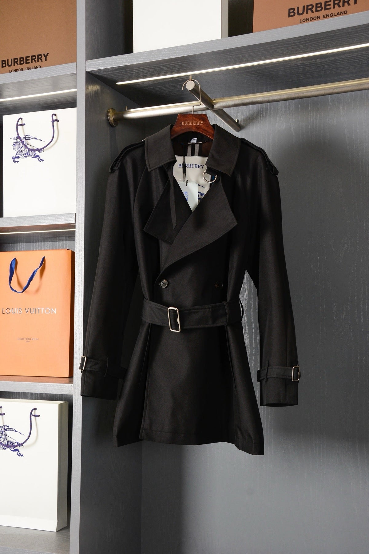 Check Trench Coat