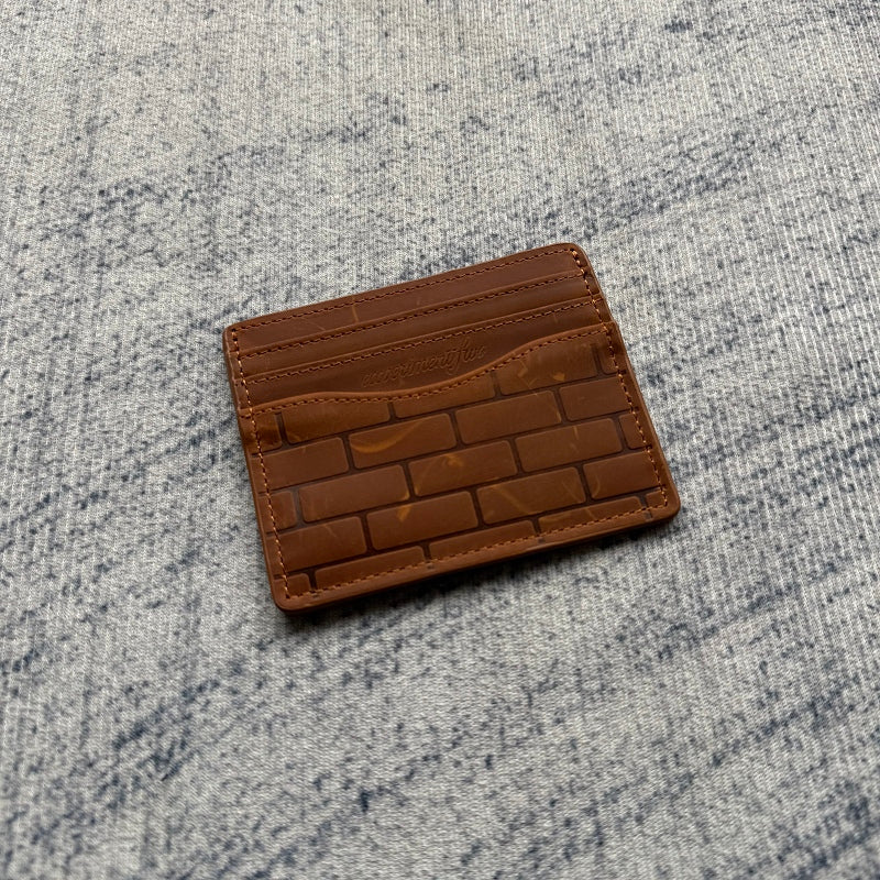 Brick-Embossed Leather Belt Set - Tan/Cognac