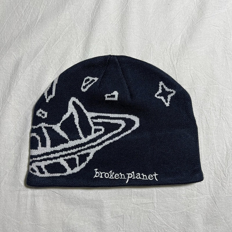 Broken Planet Beanies - Navy/Brown